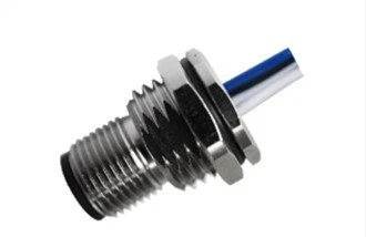 M12 オスはんだタイプ、フロント固定 A- コーディング 5PIN M16*1.5 ワイヤー 0.5M